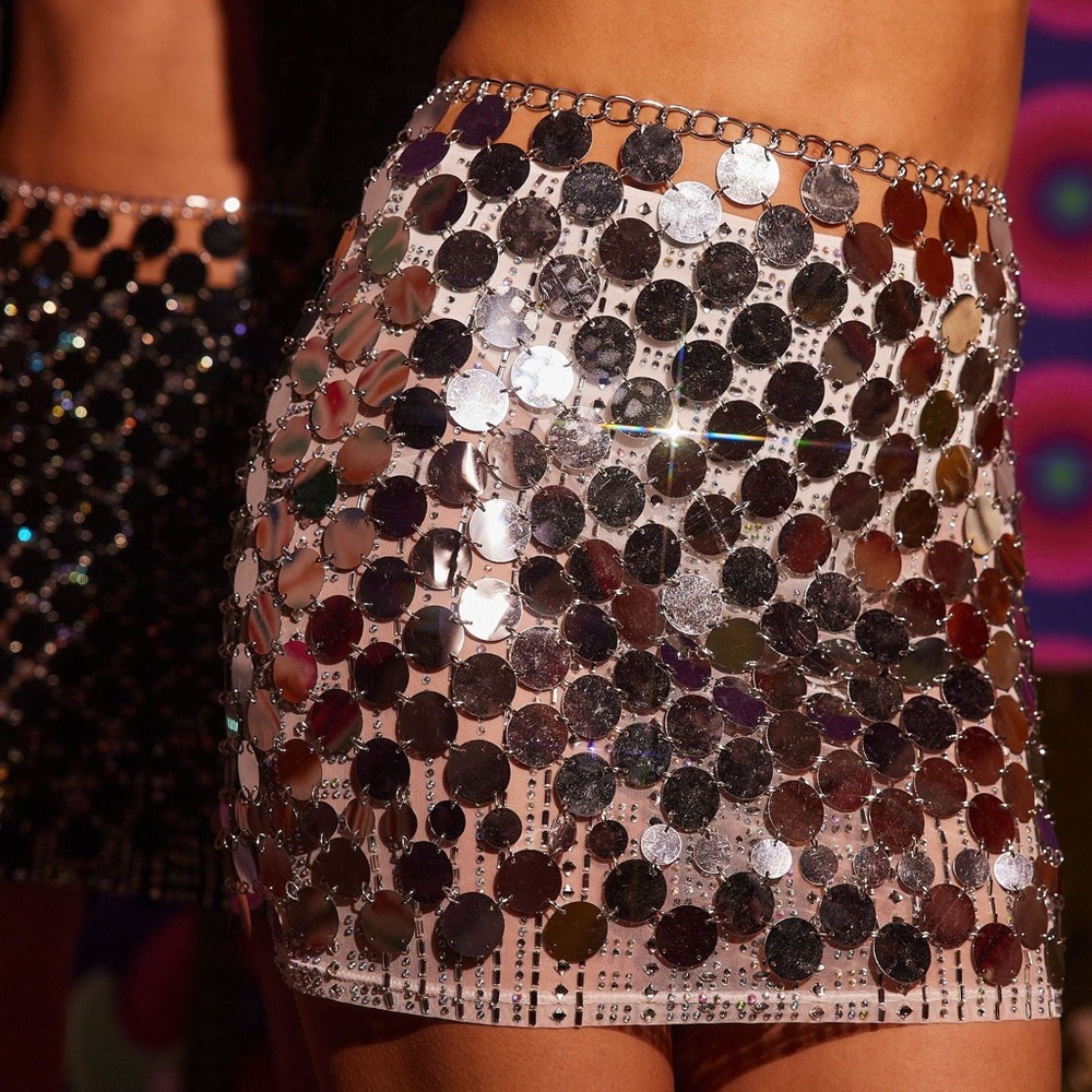 12th Tribe Diana Silver Disco Skirt - Picture 4 of 6